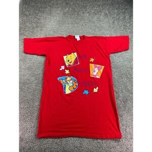 VINTAGE Winnie The Pooh Shirt Womens OS Red Tigger Piglet Oversized Sleep Shirt